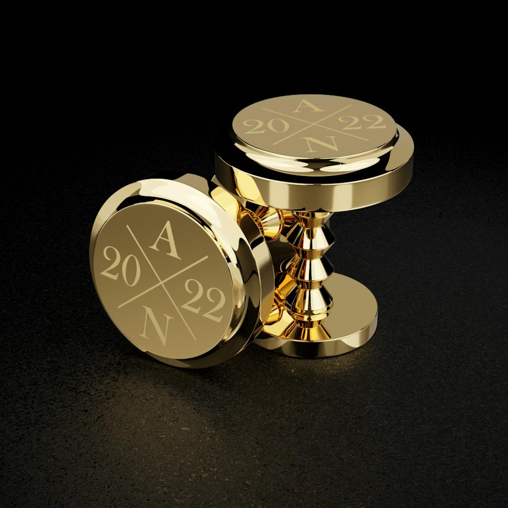 Personalised Gold Cufflink and Tie Clip Gift Set | Brompton Design | Wedding Gift for Groom | Luxury Keepsake