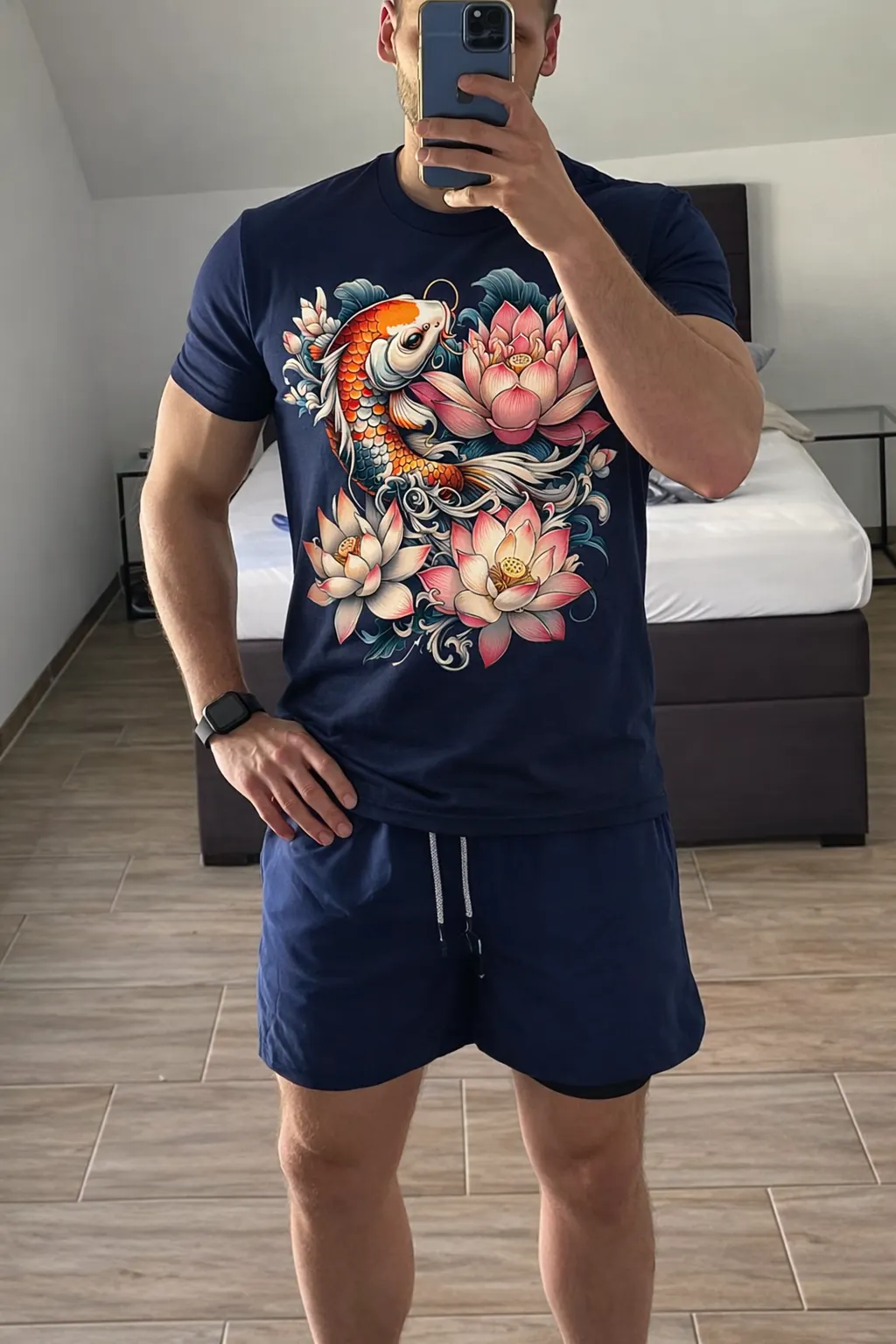 Koi Lotus Bloom Graphic Tee
