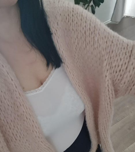 Grobe Strickjacke rosa