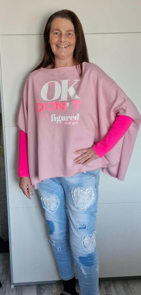 Oversize Sweatshirt „OK“, rose