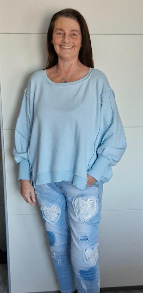 Basic Sweatshirt, hellblau