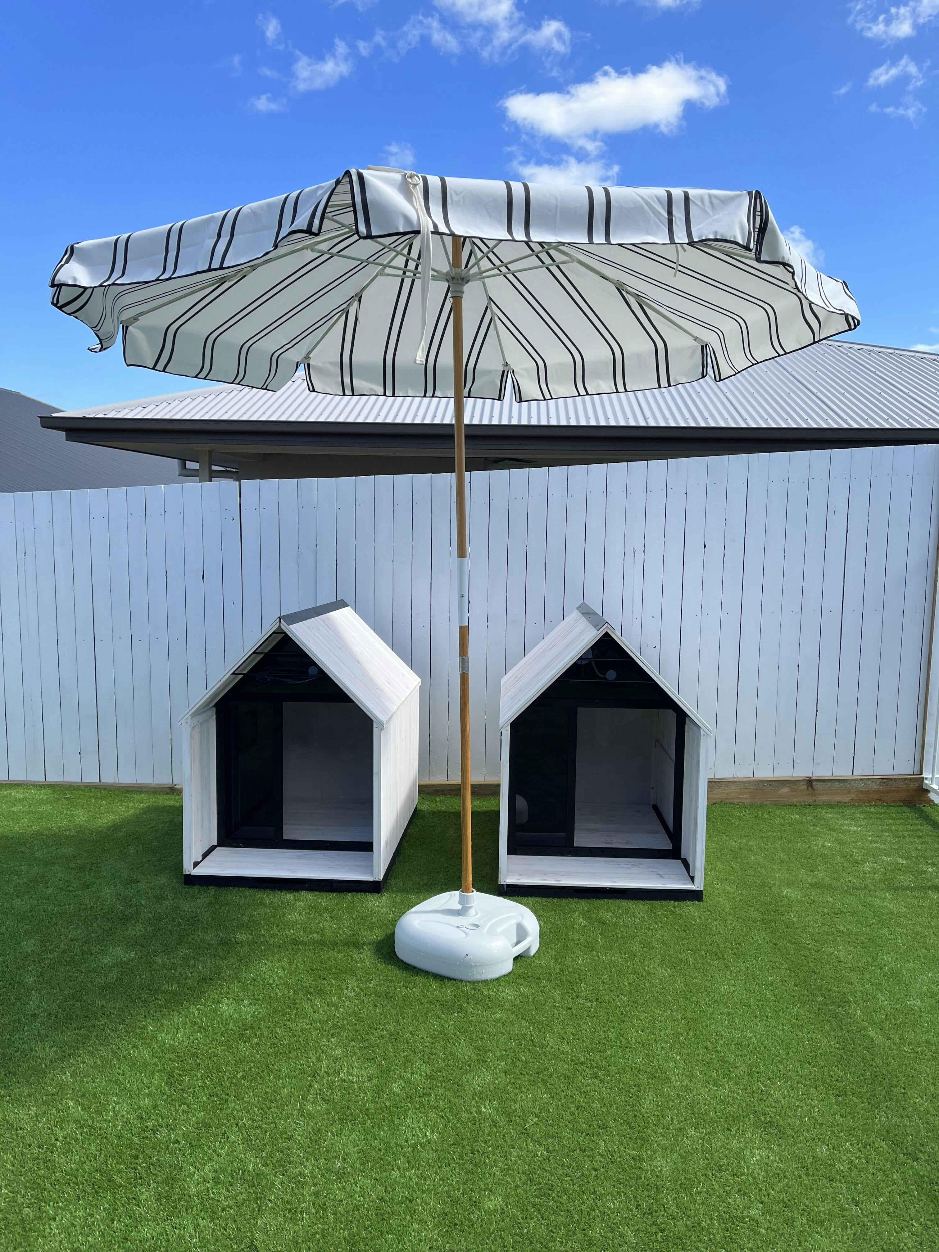 Nordic Modern White Dog House, Timber Dog Kennel Modern Pets