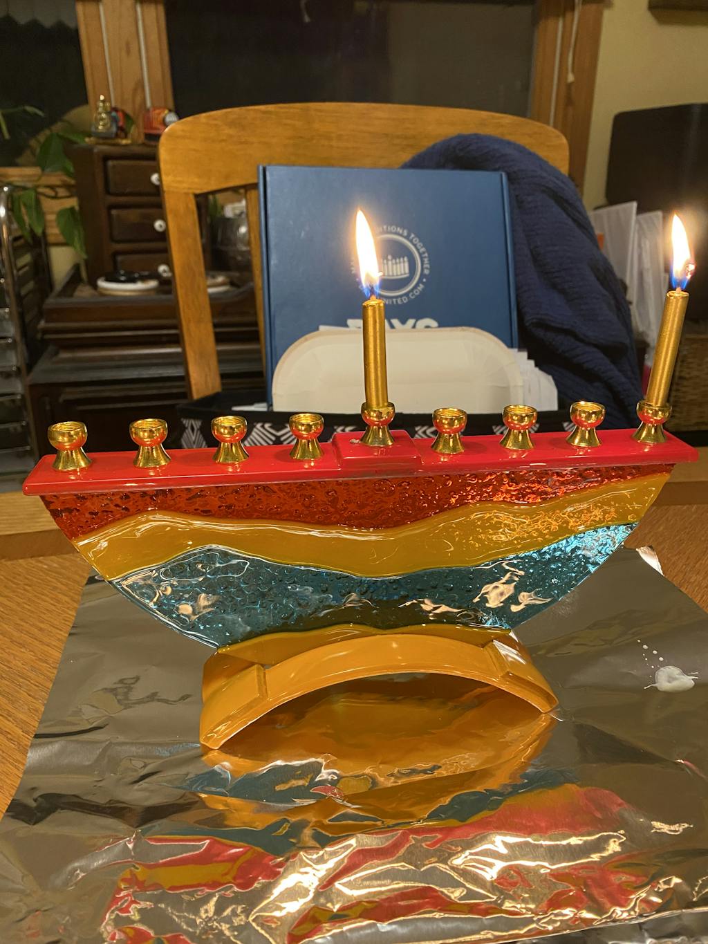 Metallic Gold Hanukkah Candles