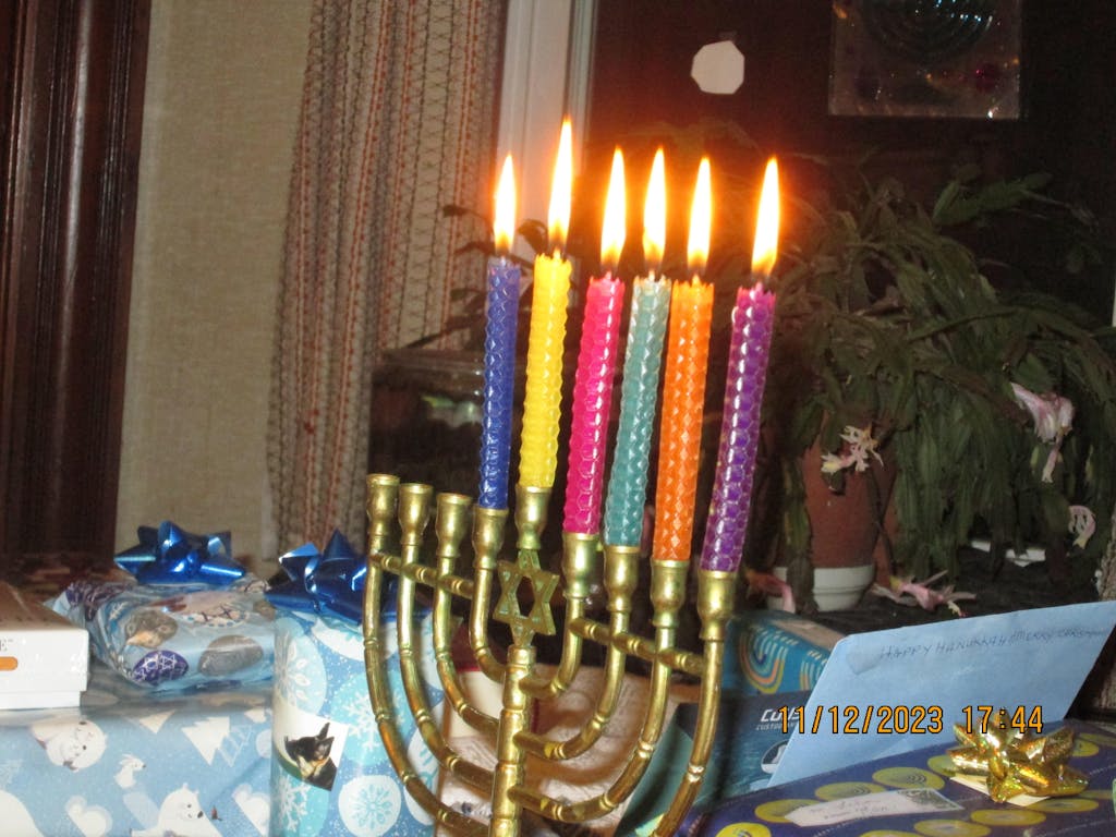 Multicolored Beeswax Hanukkah Candles