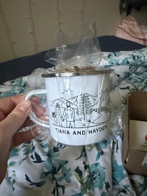 Mountain Bride & Groom Enamel Mug - Couple 1