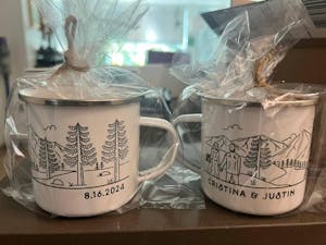 Mountain Bride & Groom Enamel Mug - Couple 4