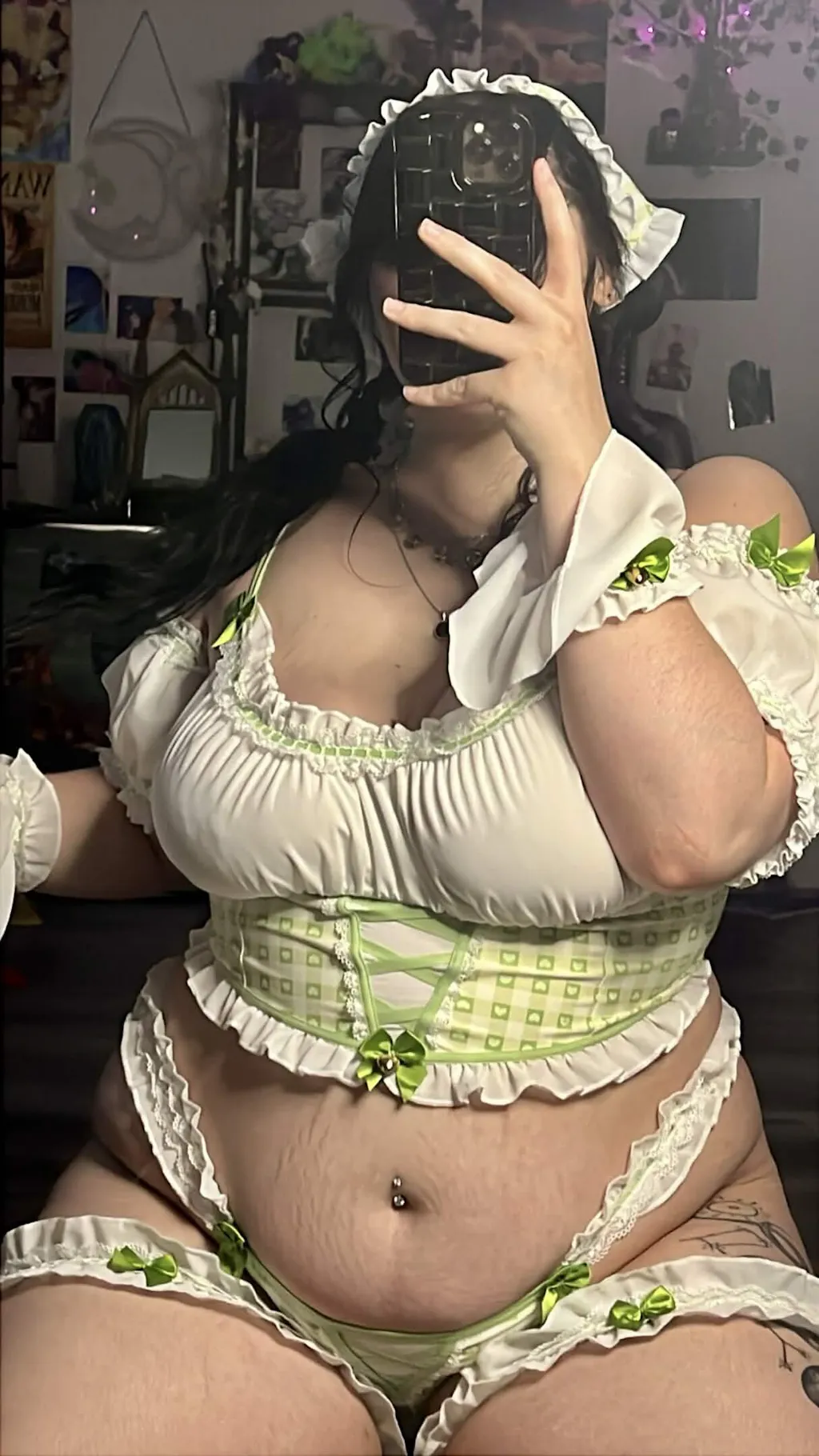 Cottage Maiden Checkered Ruffle Lingerie