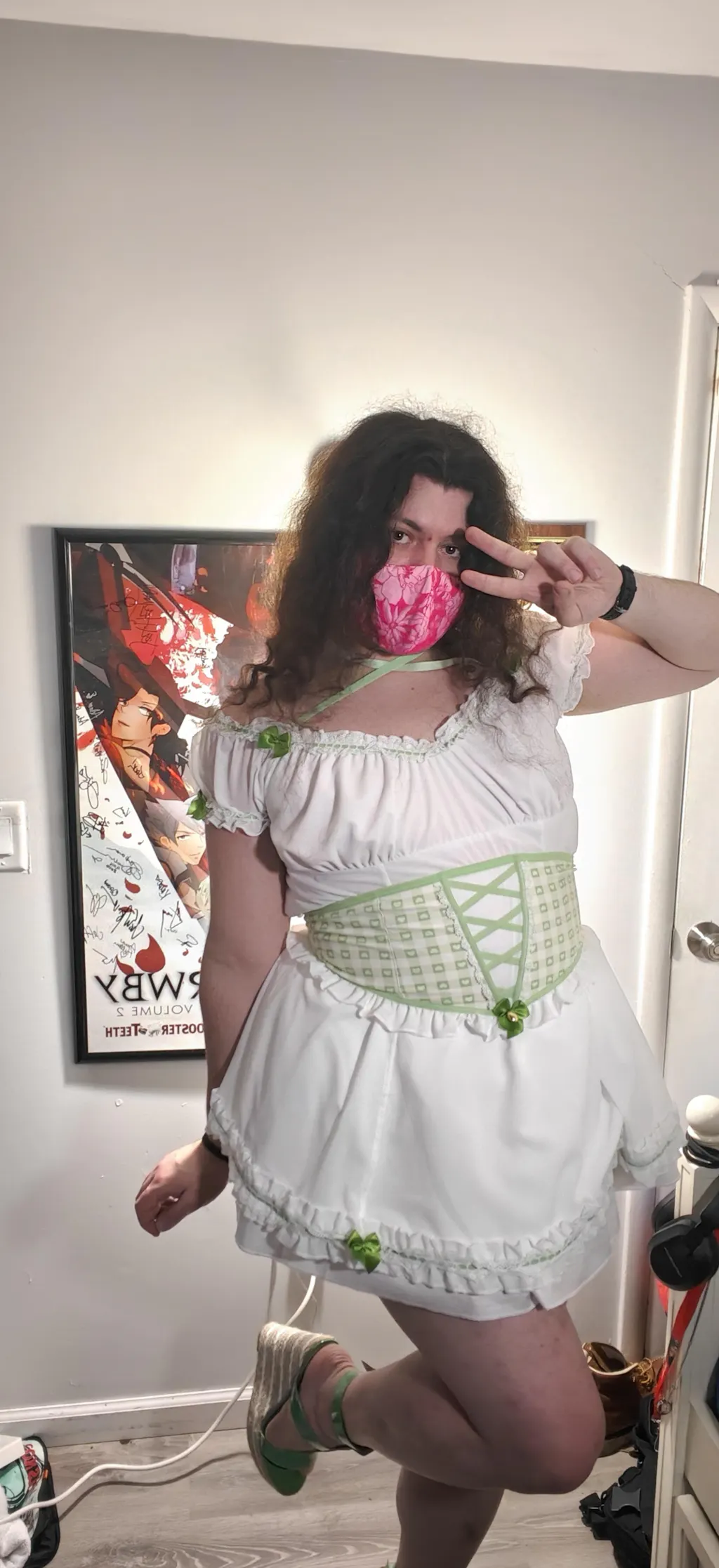 Cottage Maiden Checkered Ruffle Dress