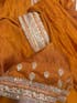 Elegant Rust Orange Silk Anarkali Suit Set With Satin-Silk Dupatta