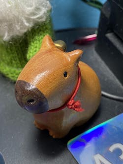 Beli Carved Wooden Little Capybara with a Lucky Bell