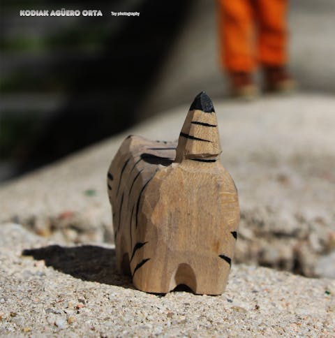 Sami Carved Wooden Cat