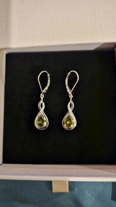 Teardrop Dangle Leverback Birthstone Earrings