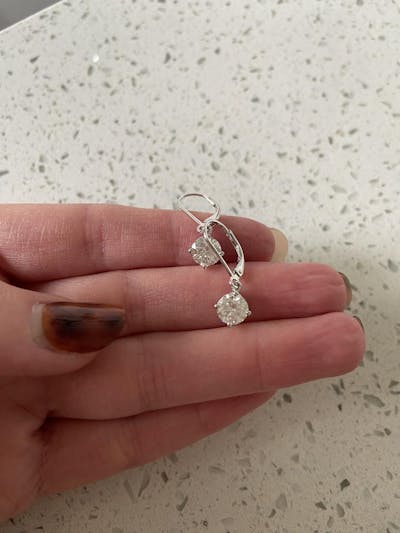 Molenia Silver Moissanite Drop Earrings