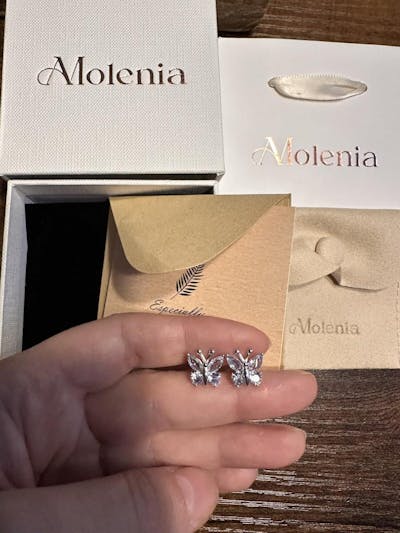 Molenia Birthstone Butterfly Stud Earrings