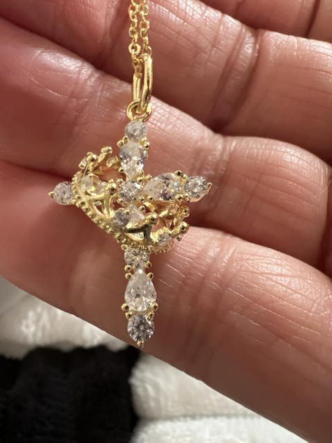 Crown Cross Necklace for Women