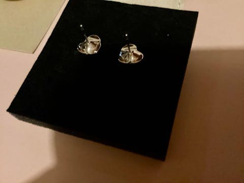 Heart Birthstone Flower Stud Earrings