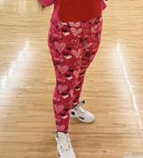 LuLaRoe Love Red/Pink Hearts Valentine Leggings Size OS Women's EUC