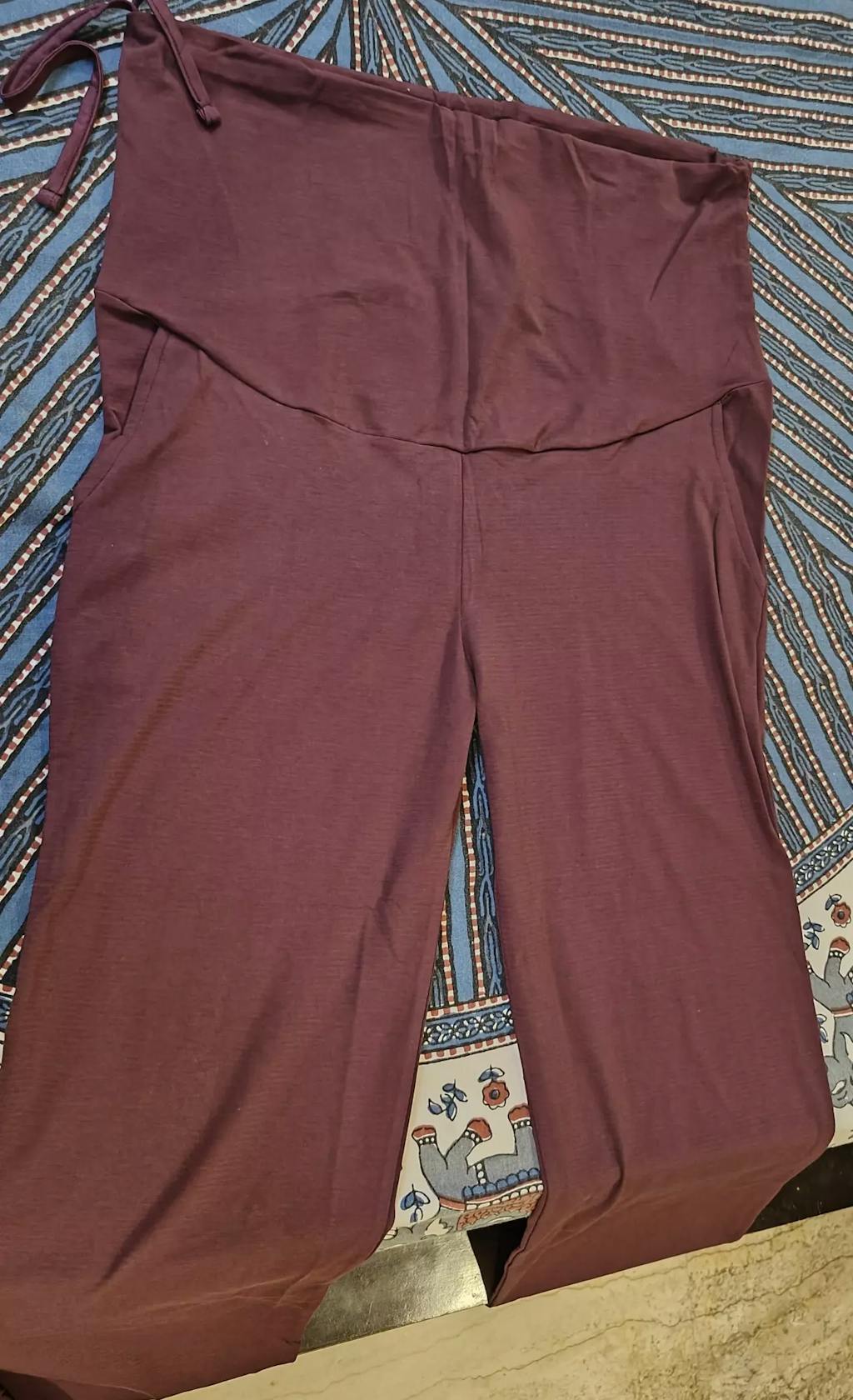 Maroon Supima Cotton Maternity Pants
