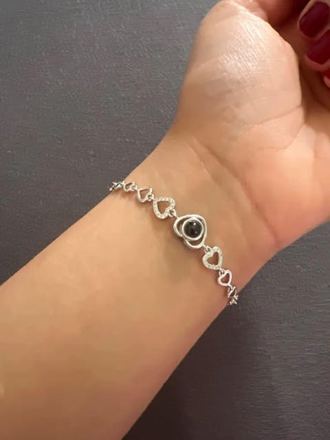 Bracelet Cœur Projection Photo Personnalisée