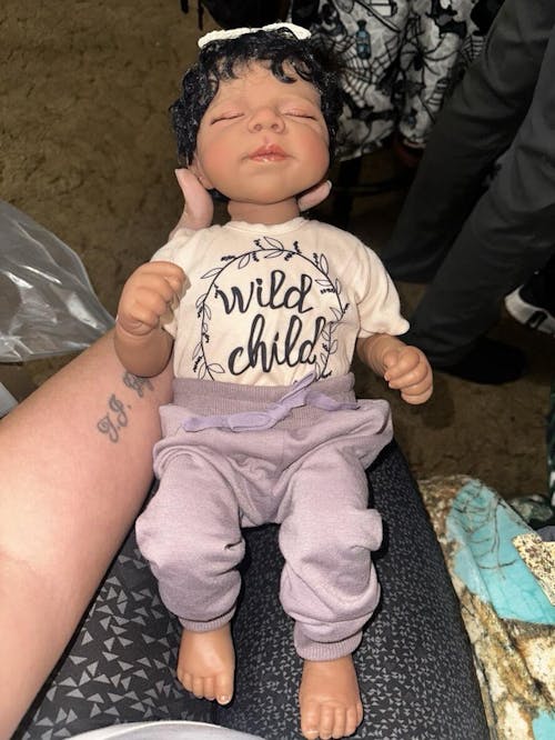 48cm Lifelike Soft Body Dark Skin Sleeping Reborn Doll Pascale