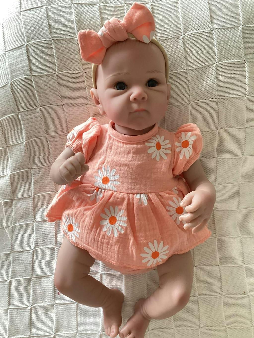 48cm Open Eyes Soft Body Reborn Doll Twins In Daisy Bodysuit-Bettie