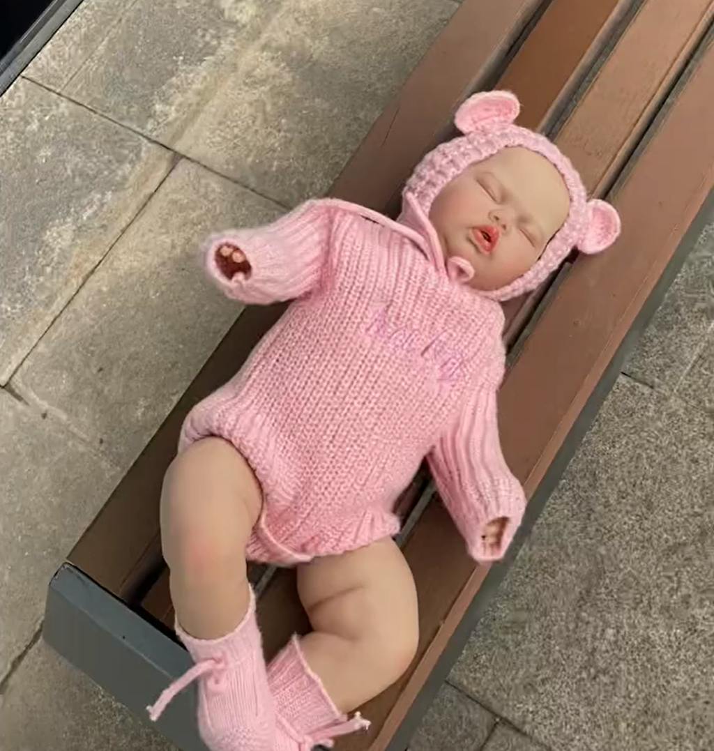 50cm Soft Cloth Body Sleeping Pickle Reborn Doll In Pink Sweater