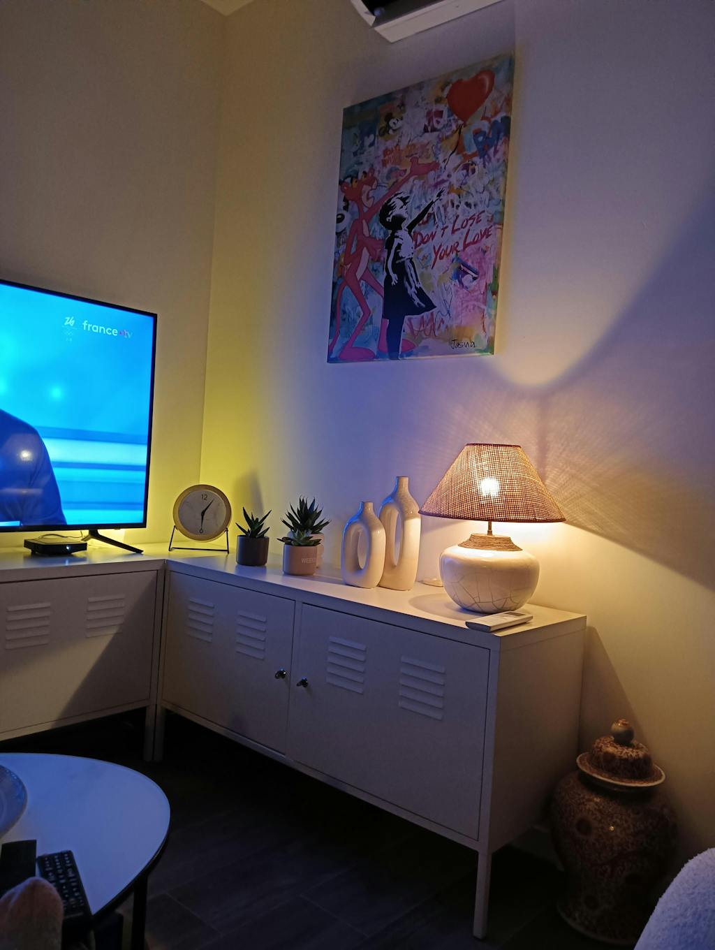 Tableau Banksy La fille au Ballon et La Panthère Rose