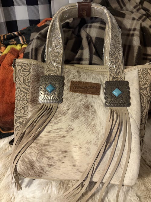Wrangler Cowhide Fringe Concealed Carry Purse