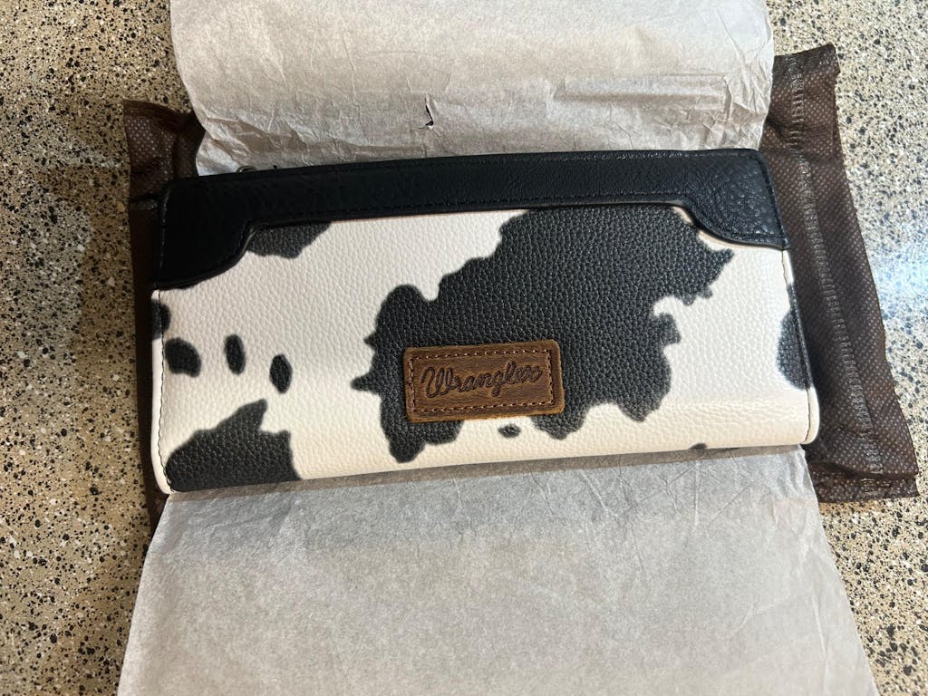 Wrangler Cow Print Zip Wallet
