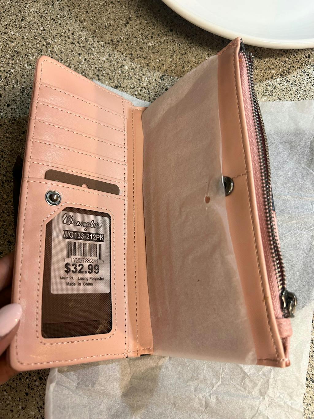 Wrangler Cow Print Zip Wallet