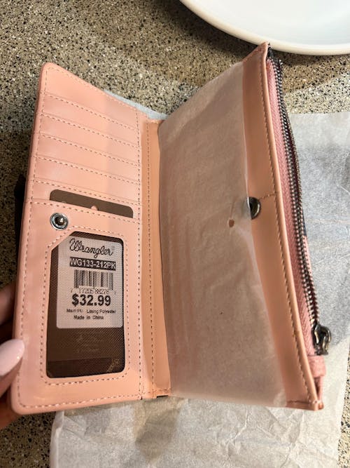 Wrangler Cow Print Zip Wallet