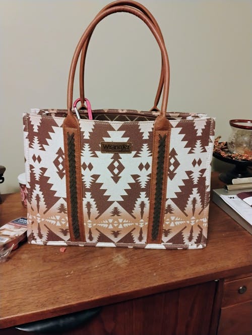 Wrangler Aztec Print Canvas Tote Bag