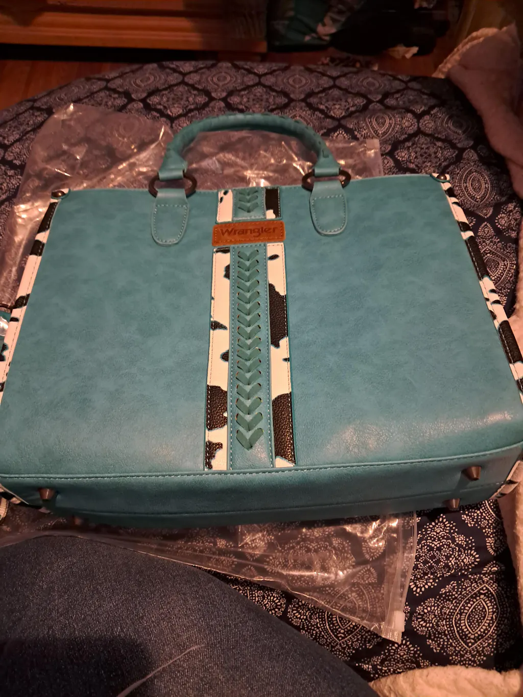 Wrangler Print Whipstitch Concealed Carry Tote Bag