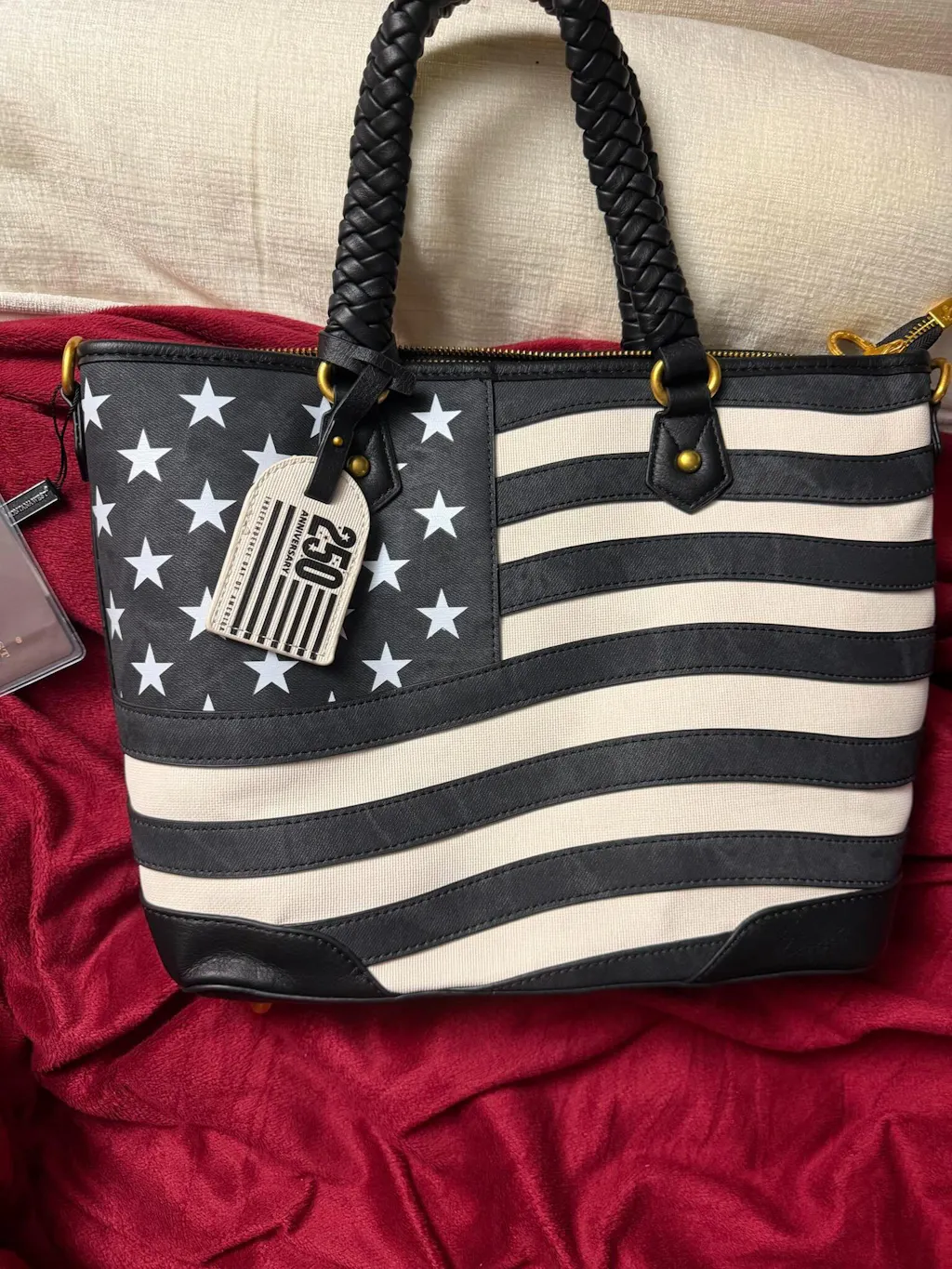 Montana West Vintage American Flag Tote Bag