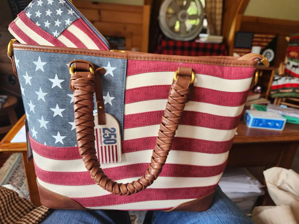 Montana West Vintage American Flag Tote Bag