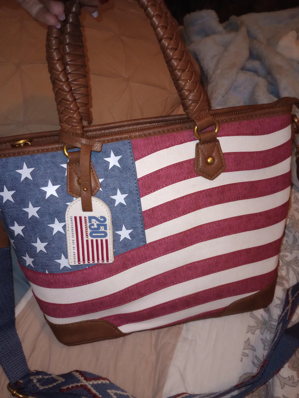 Montana West Vintage American Flag Tote Bag