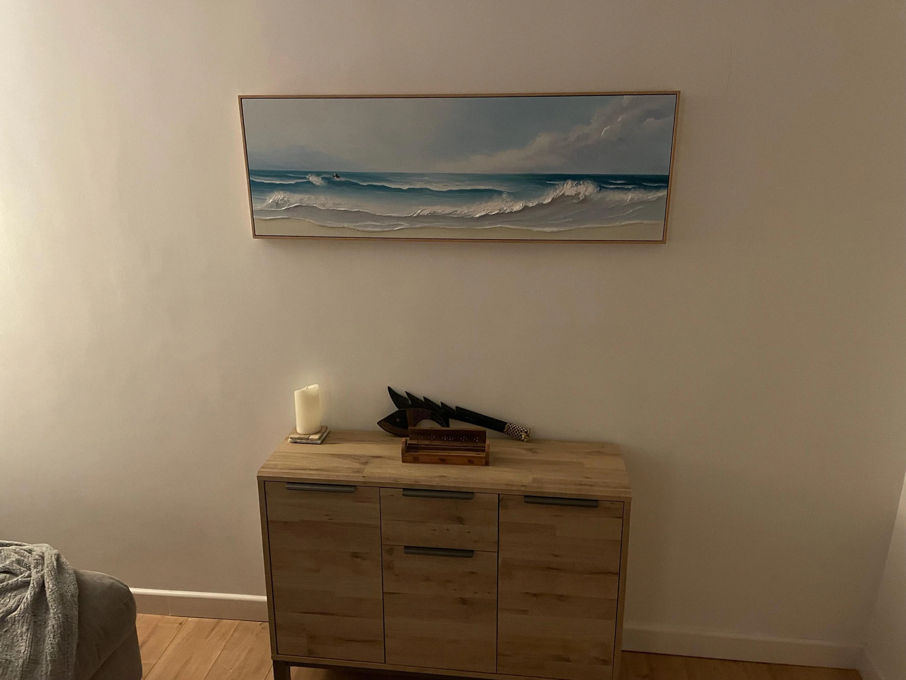 Panoramic Ocean Oil Painting Blue White Wall Art MontCarta Panoramic Ocean Oil Painting Blue White Wall Art MontCarta