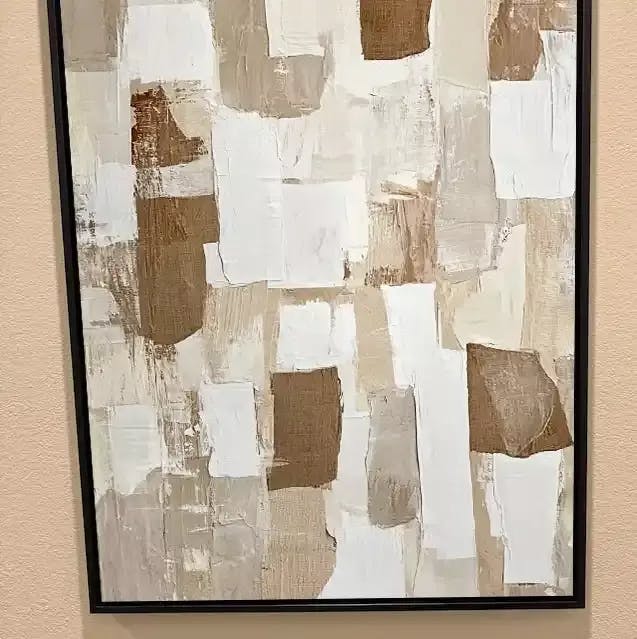 Earthen Layers: Original Textured Abstract Oil Painting - Wabi