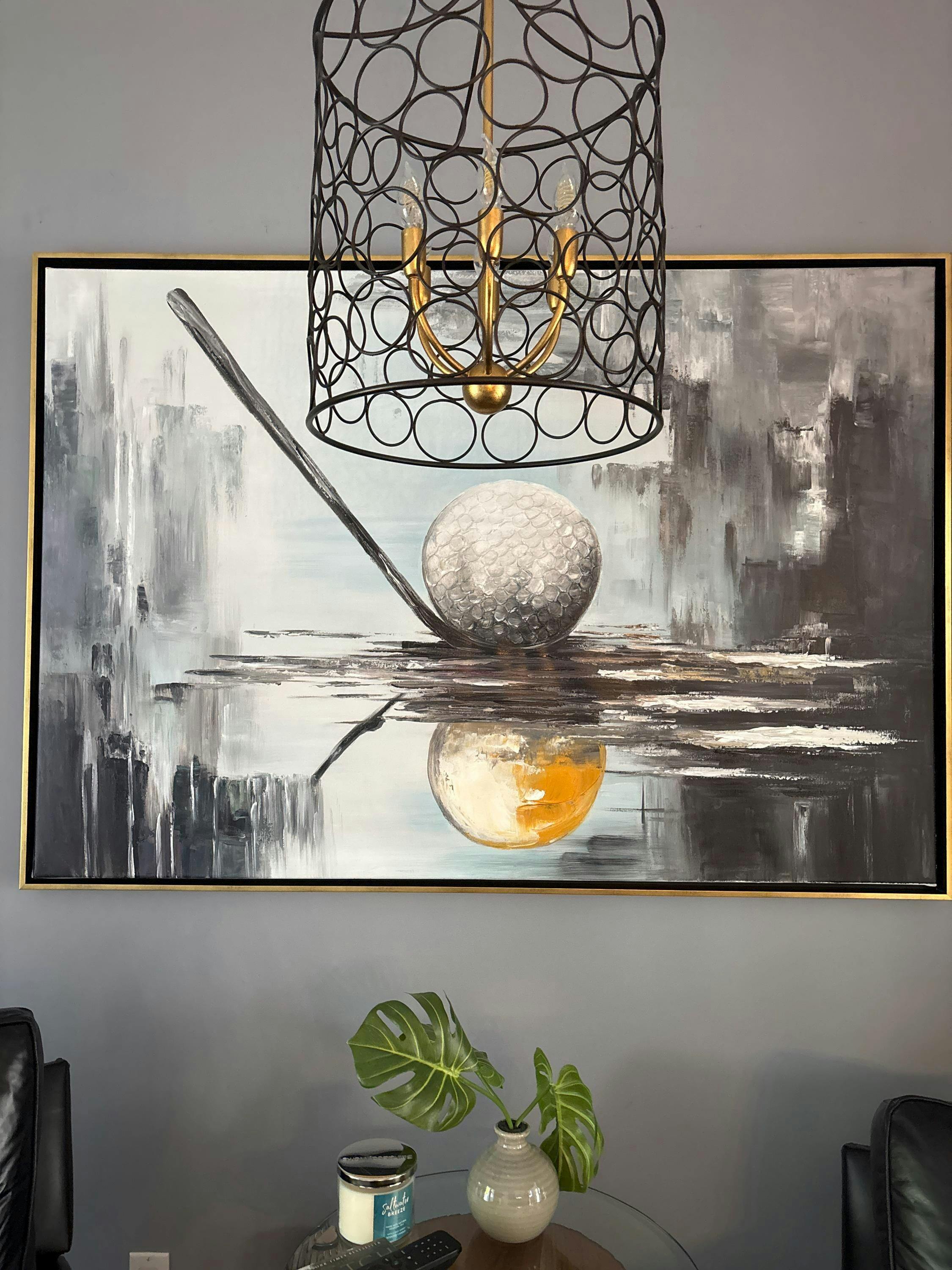 Textured Golf Still Life Oil Painting | Wall Art