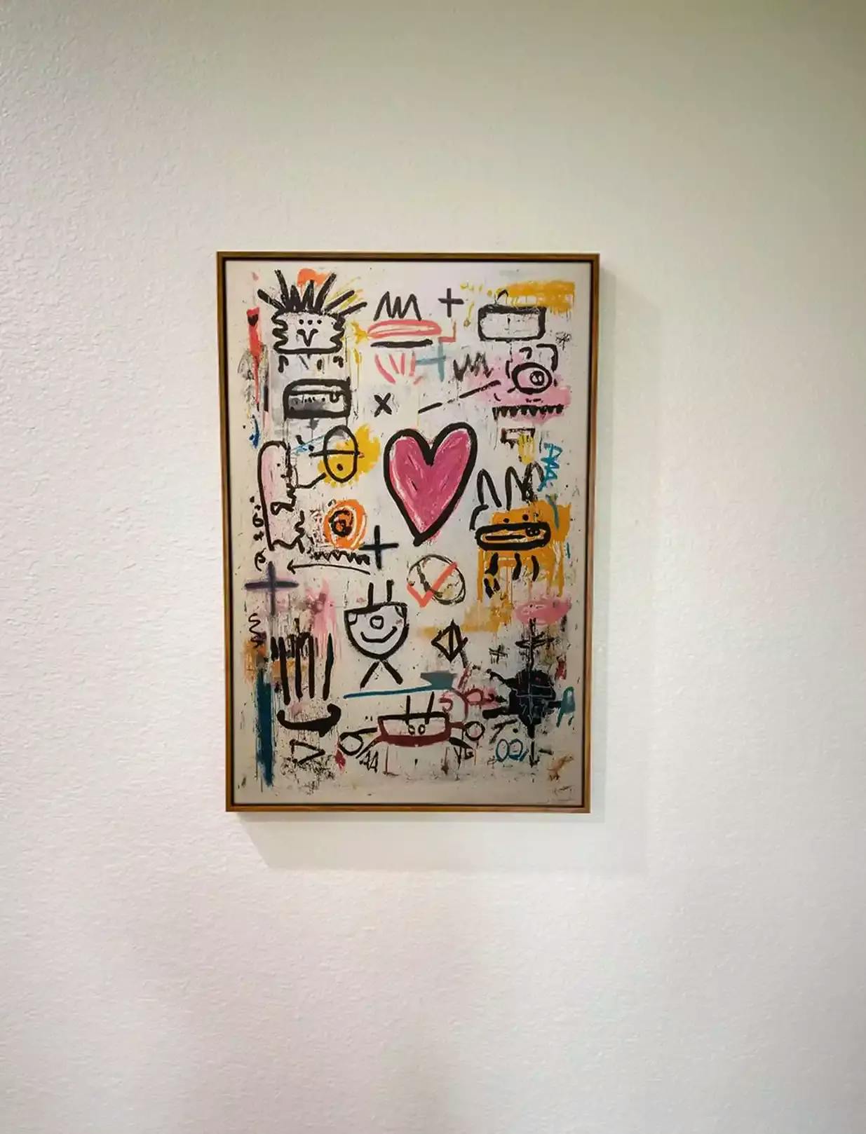 Urban Heartbeat: Graffiti-Style Abstract Oil Painting