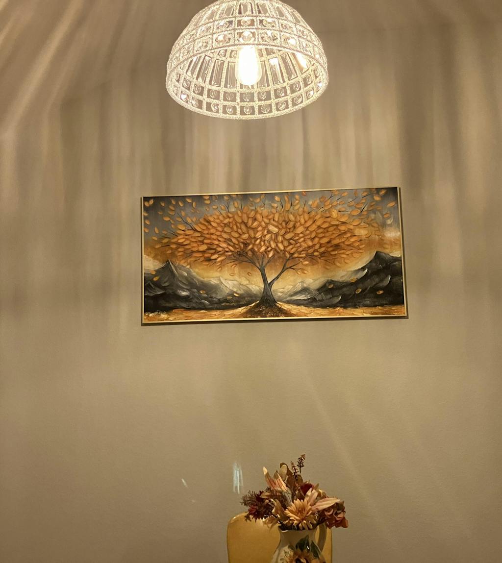 GOLDEN RESILIENCE: Textured Landscape Oil Painting