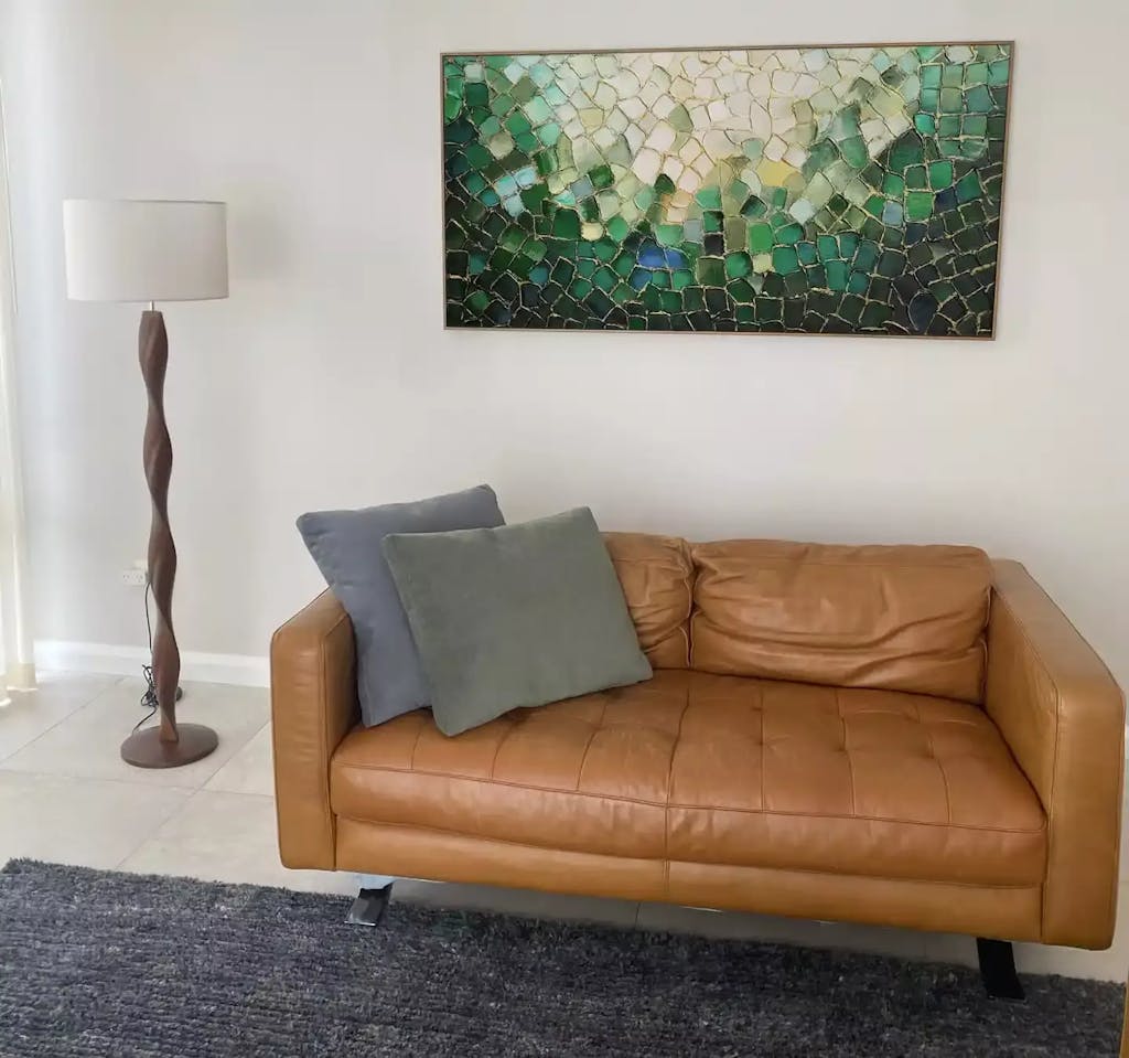 EMERALD MOSAIC: Textured Abstract Landscape Oil Painting