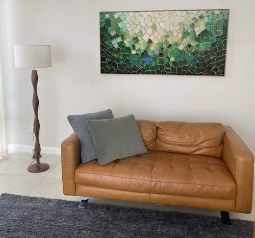 EMERALD MOSAIC: Textured Abstract Landscape Oil Painting