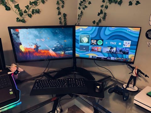 Rack Soporte con Base de Escritorio para 2 Monitores 13 a 27 Pulg