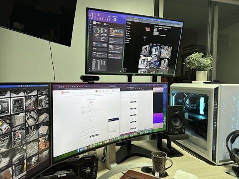 Rack Soporte Doble con Base para Escritorio para 2 Monitores 13 a 32 Pulg