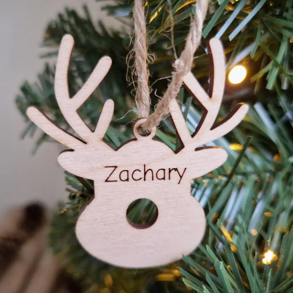 Mini Personalised Wooden Christmas Hanging Decorations