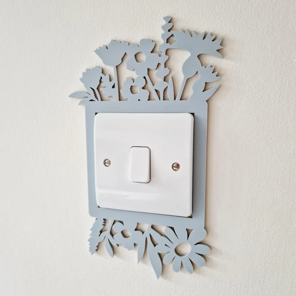 Wild Flower Light Switch Surround - Acrylic