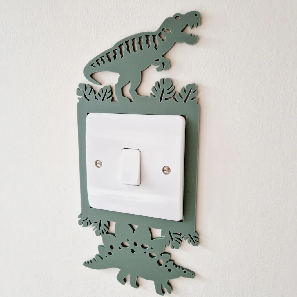 Dinosaur Stegosaurus Light Switch Surround - Acrylic