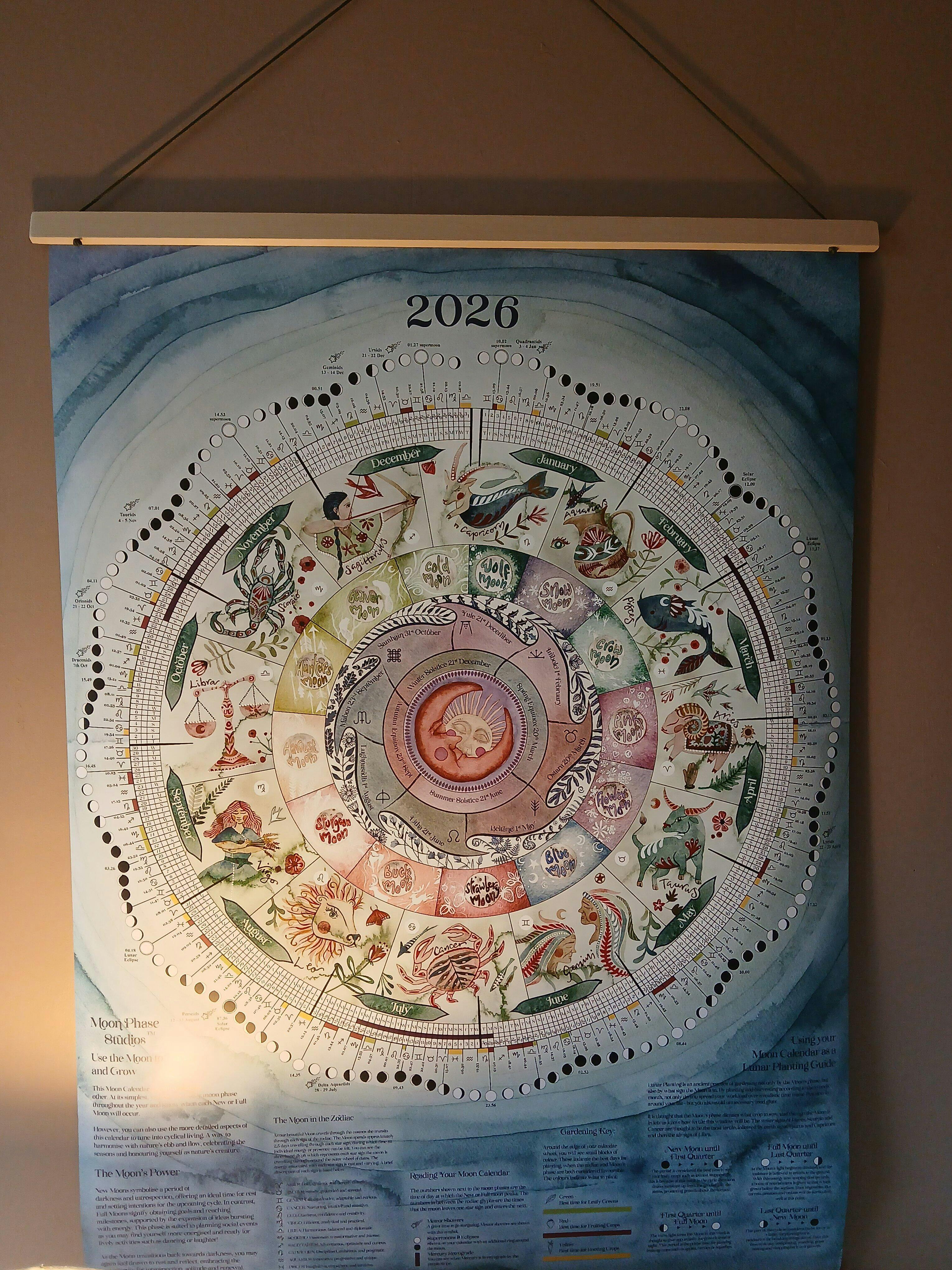 2026TYPE-MOONカレンダー 2026 Moon Calendar A3 Poster: Pagan Spiritual Guide - Etsy UK