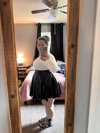 Plus Size Mini Skater Skirt Sparkly Pleated-Black